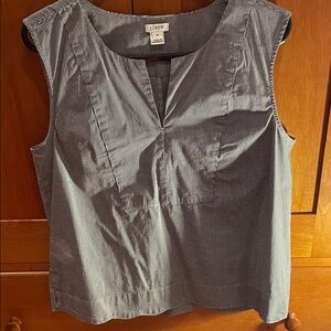 J. Crew Navy and White Gingham Sleeveless Popover Camisole